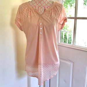 Daniel Rainn Blush Polka Dot Blouse